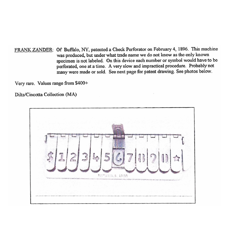 Zander Check Protector circa 1896